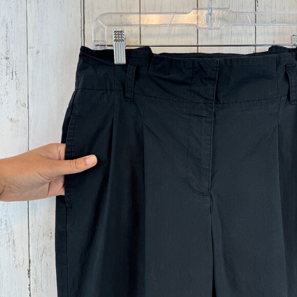 J.Crew Black Cotton Poplin Tapered Paper-bag High Waist Crop Ankle Pants Size 4 - Picture 4 of 15